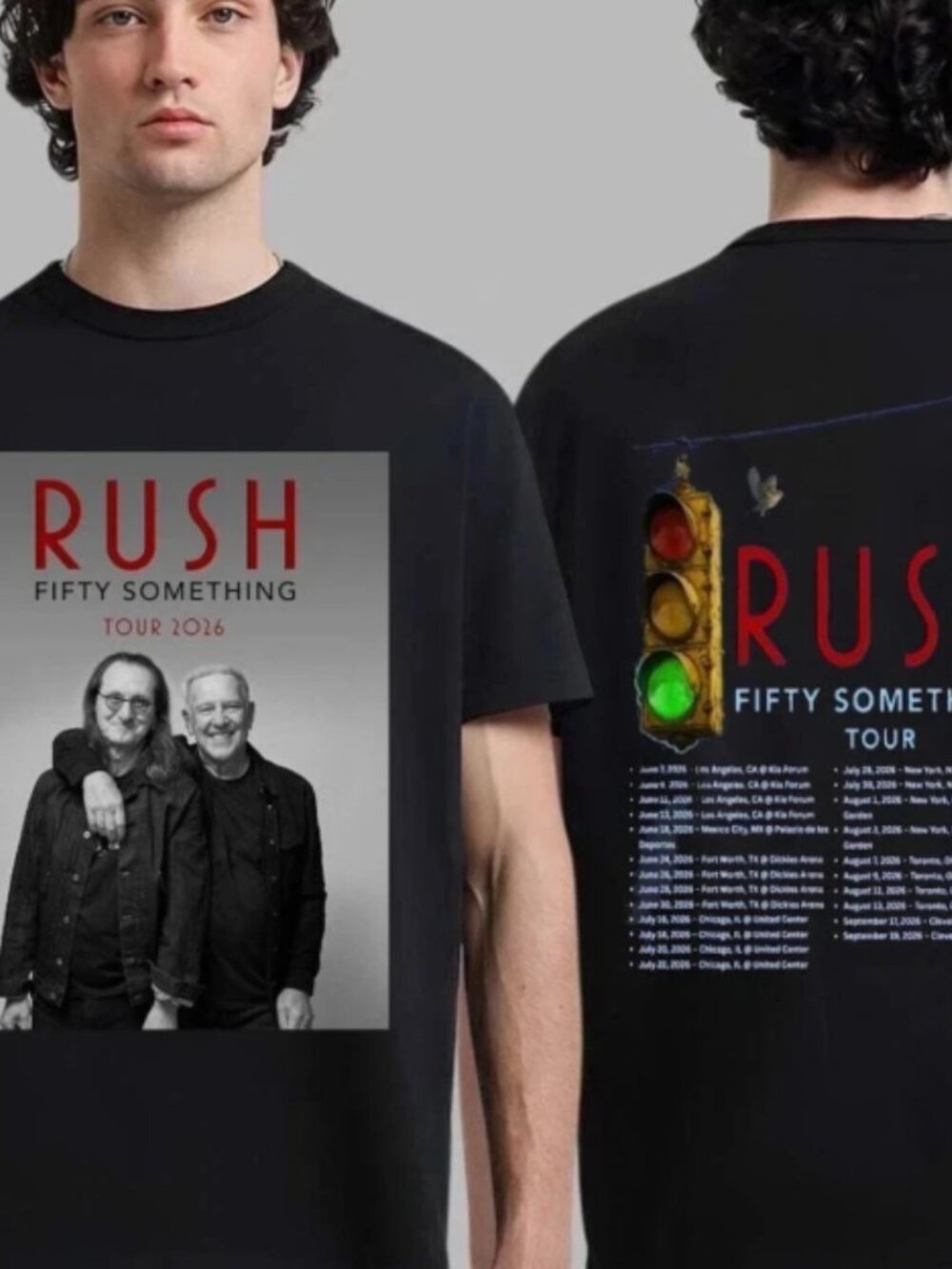 Rush Fifty Something Tour 2026 Vintage Band Tee Two Sided Rock Shirt
